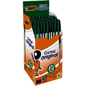 BOÎTE DE 50 CRISTAL VERT POINTE MOYENNE BIC