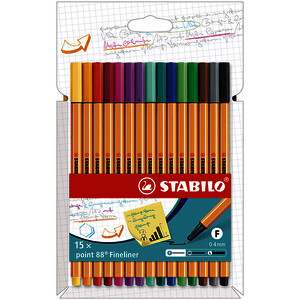 ETUI CARTON 15 FEUTRES POINT 88 COLORIS ASSORTIS STABILO