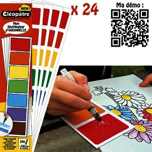 BLOC DE 24 FEUILLES DE PASTILLE D'AQUARELLE COLORS ASSORTIS