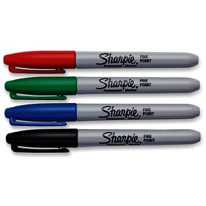 4 MARQUEURS SHARPIE FINE 0,7 MM COLORIS ASSORTIS SHARPIE