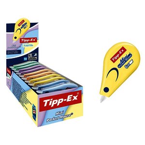 10 ROLLERS DE CORRECTION PASTEL 5 MMX6M MINI POCKET TIPP-EX