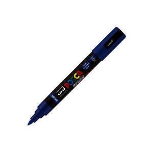 POSCA PC5BR BLEU FONCÉ POINTE OGIVE TRACÉ 1 À 4 MM UNIBALL