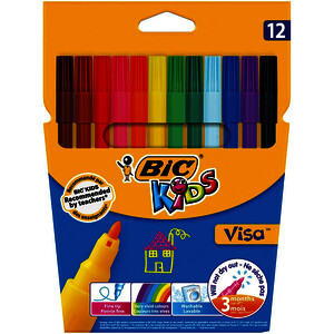 LOT 25 POCH 12 FEUTRES BIC KIDS VISA -TA DT 5 POCH OFFERTES