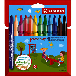 POCHETTE DE 12 FEUTRES STABILO POWER MAX POINTE LARGE