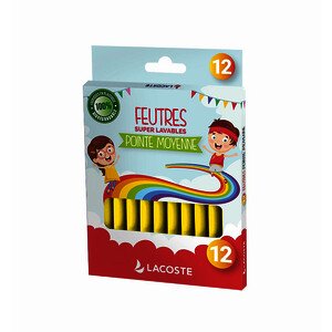 BTE. 12 FEUTRES COLORIAGE POINTE MOYENNE CHAMPI.BLOQ-JO