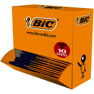 LOT 90 STYLOS BILLES + 10 CRISTAL FINE OFF BLEU PTE MOY BIC