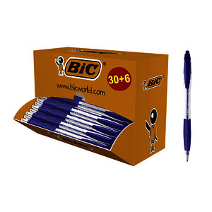 LOT 36 STYLOS ATLANTIS DONT 6 OFFERTS BLEU PTE MOY BIC