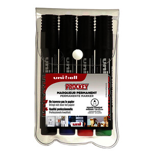 4 MARQUEURS PROCKEY COL ASS PTE OGIVE 1,80 MM UNIBALL