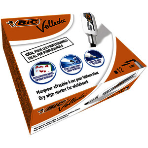 MARQUEUR VELLEDA 1781 NOIR PTE BISEAUTÉE 3,20 À 5,50 MM BIC