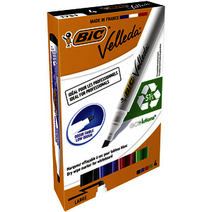 POCHETTE DE 4 VELLEDA 1751 COL ASS PTE BISEAUTÉE BIC