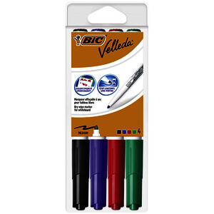 POCHETTE DE 4 VELLEDA 1741 COL ASS PTE OGIVE BIC