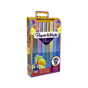 POCHETTE 16 FEUTRES FLAIR COL TROPICAL ASS PTE MOY PAPERMATE