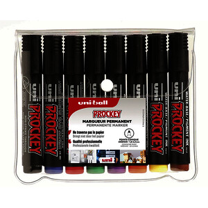 8 MARQUEURS PERMANENTS PM122 ASS PTE OGIVE 1,80 MM UNIBALL