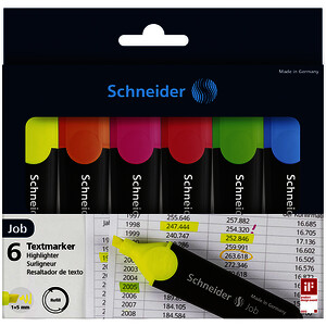 6 SURLIGNEURS JOB ASSORTIS PTE BISEAUTÉE SCHNEIDER