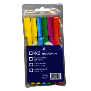 POCHETTE DE 6 SURLIGNEURS LIGHTER COLORIS ASSORTIS BUDGET