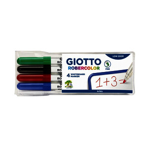 POCH 4 MARQUEURS EFFAÇABLES COL ASS PTE OGIVE FINE GIOTTO