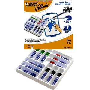 72 MARQUEURS EFFAÇABLES VELLEDA 1721 OGIVE 1,50 MM  ASS BIC