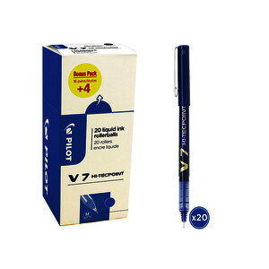 LOT 20 ROLLERS HI-TECHPOINT V7 DT 4 OFF BLEU PTE MOY PILOT