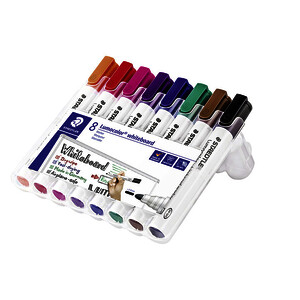 BOÎTE DE 8 WHITEBOARD 351 COL ASS POINTE OGIVE STAEDTLER
