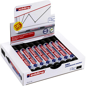 20 MARQUEURS DT 3 OFFERTS NOIR POINTE OGIVE 1,50 MM EDDING