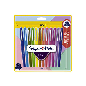 POCHETTE 12 FEUTRES FLAIR COL PASTEL ASS PTE MOY PAPERMATE