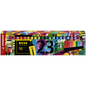 23 SURLIGNEURS BOSS ORIGINAL ASSORTIS POINTE STABILO