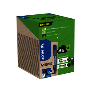 GREENPACK 10 MARQUEURS + 10 RECHARGES BLEU OGIVE PILOT