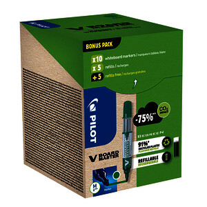 GREENPACK 10 MARQUEURS + 10 RECHARGES VERT OGIVE PILOT
