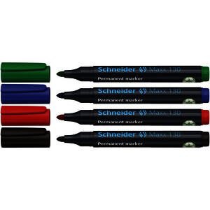 POCHETTE DE 4 MARQUEURS PERMANENTS 130 ASSORTIS SCHNEIDER