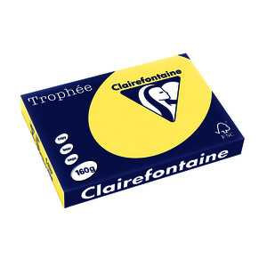 RAMETTE DE 250 FLES A3 160G JAUNE TROPHEE CLAIREFONTAINE