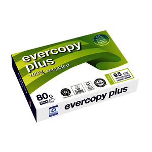 CARTON DE 5 RAMETTES A4 80G BLANC 100% RECYC EVERCOPY PLUS