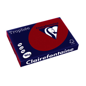 RAMETTE DE 250 FLES A3 160G GROSEILLE TROPHEE CLAIREFONTAINE