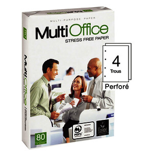 CARTON DE 5 RAMETTES A4 80G BLC PERFORÉ 4 TROUS MULTIOFFICE