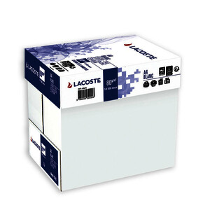 CARTON DE 5 RAMETTES A4 80G BLANC LACOSTE