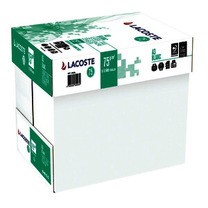 CARTON DE 5 RAMETTES A3 75G BLANC LACOSTE