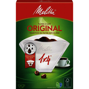BOÎTE DE 40 FILTRES À CAFÉ BLANCS N° 4 MELITTA