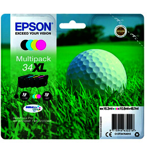 EPSON 34XL PACK 4 CART. NO + 3 COL D'ORIGINE (C13T34764010)