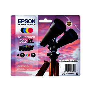 EPSON 502XL PACK 4 CART. NO + 3 COL D'ORIGINE (C13T02W64010)