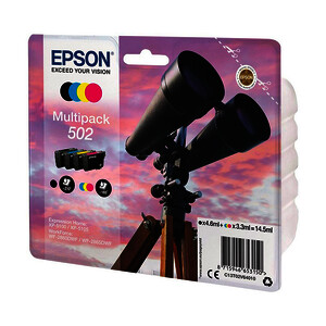 EPSON 502 PACK 4 CART. NO + 3 COL D'ORIGINE (C13T02V64010)