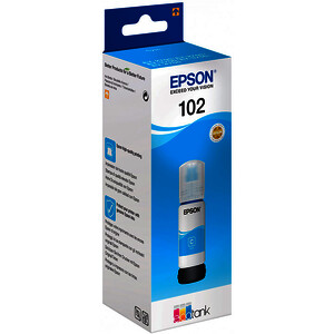 EPSON 102 BOUTEILLE D'ENCRE CYAN D'ORIGINE (C13T03R240)