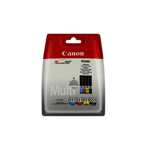 CANON 551 PACK 4 CART. NO + 3 COL D'ORIGINE (CLI551)