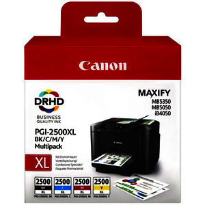 CANON 2500XL PACK 4 CART. NO + 3 COL D'ORIGINE (PGI2500XL)