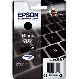 EPSON 407 CARTOUCHE D'ENCRE NOIRE D'ORIGINE (C13T07U140)