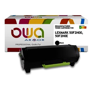 TONER LASER REMAN. POUR LEXMARK 50F2H00 NOIR OWA
