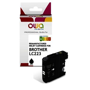 CARTOUCHE JE REMAN. POUR BROTHER K20617 LC223 NOIRE OWA