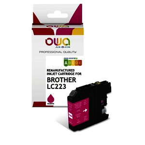 CARTOUCHE JE REMAN. POUR BROTHER LC223 MAGENTA OWA