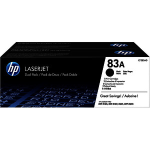 HP 83AD PACK DE 2 TONERS LASER NOIRS D'ORIGINE (CF283AD)