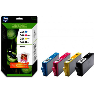 HP 364 PACK 4 CART. NO + 3 COL D'ORIGINE (N9J73AE)