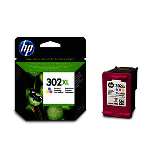 HP 302XL CART. D'ENCRE 3 COL D'ORIGINE (F6U67AE)