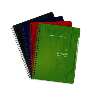 RÉP ALPHAB PAP 70G/M² 180P 5X5 SPIRALE 17X22CM CALLIGRAPHE